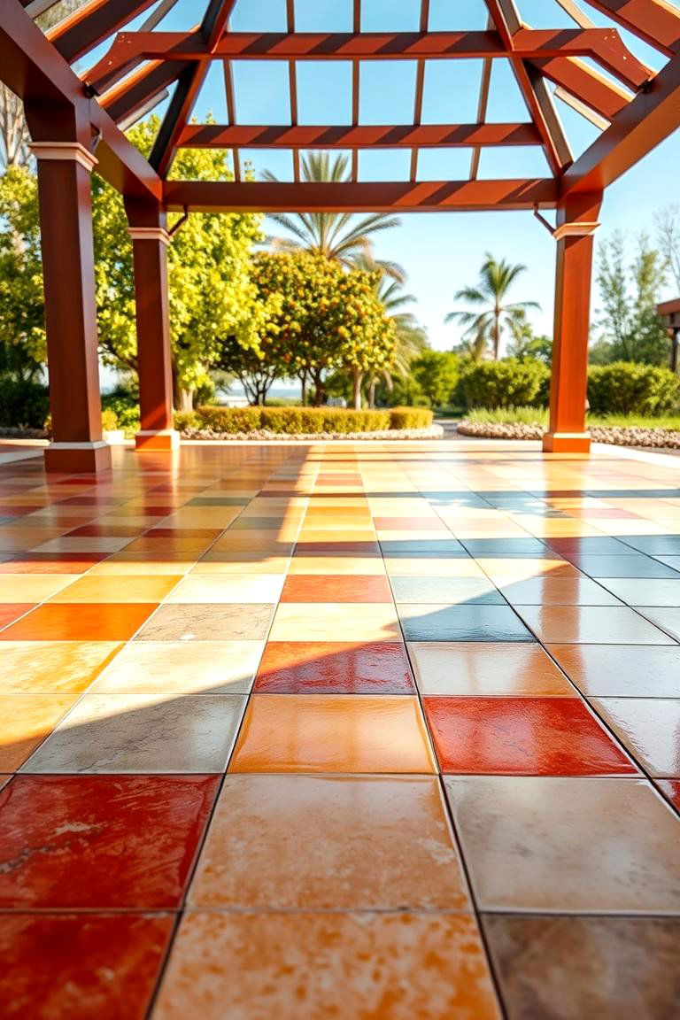 Sleek Ceramic Tile Appeal - 24 Gazebo Floor Ideas