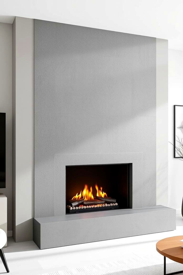 Sleek Contemporary Faux Stone Design - 24 Faux Stone Fireplace Ideas