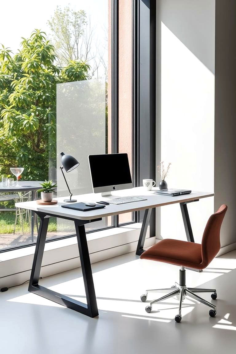 Sleek Contemporary Setup - 24 Desk in Front of Window Ideas