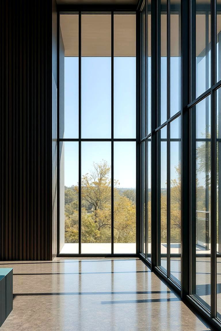 Sleek Dark Olive and Glass Design - 24 Dark Olive Green House Designs