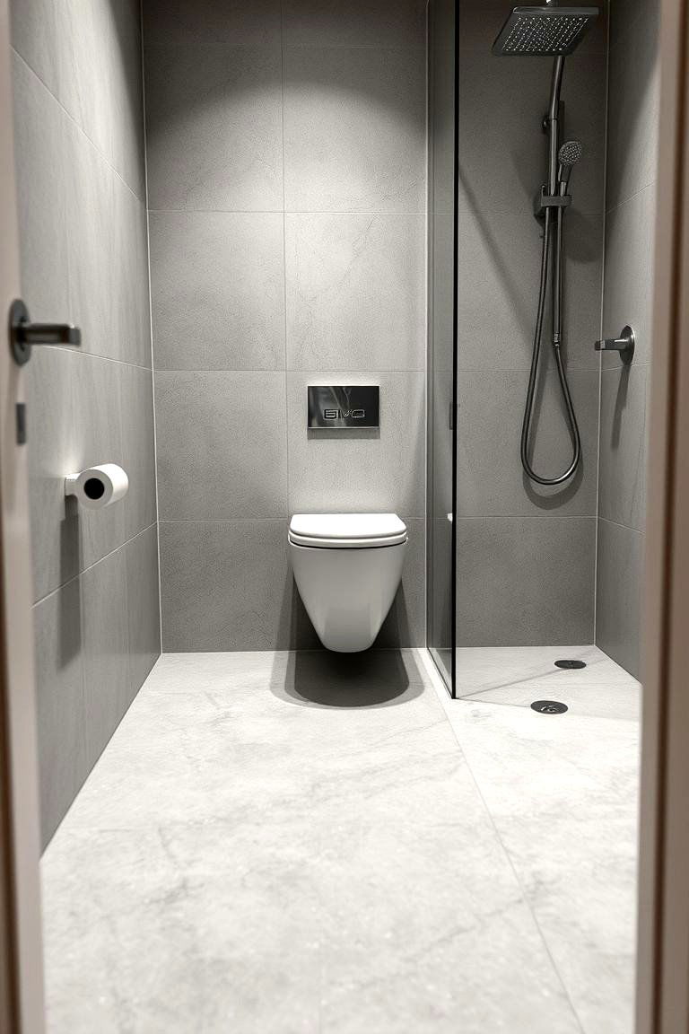 Sleek Epoxy Flooring - 24 Small Bathroom Flooring Ideas