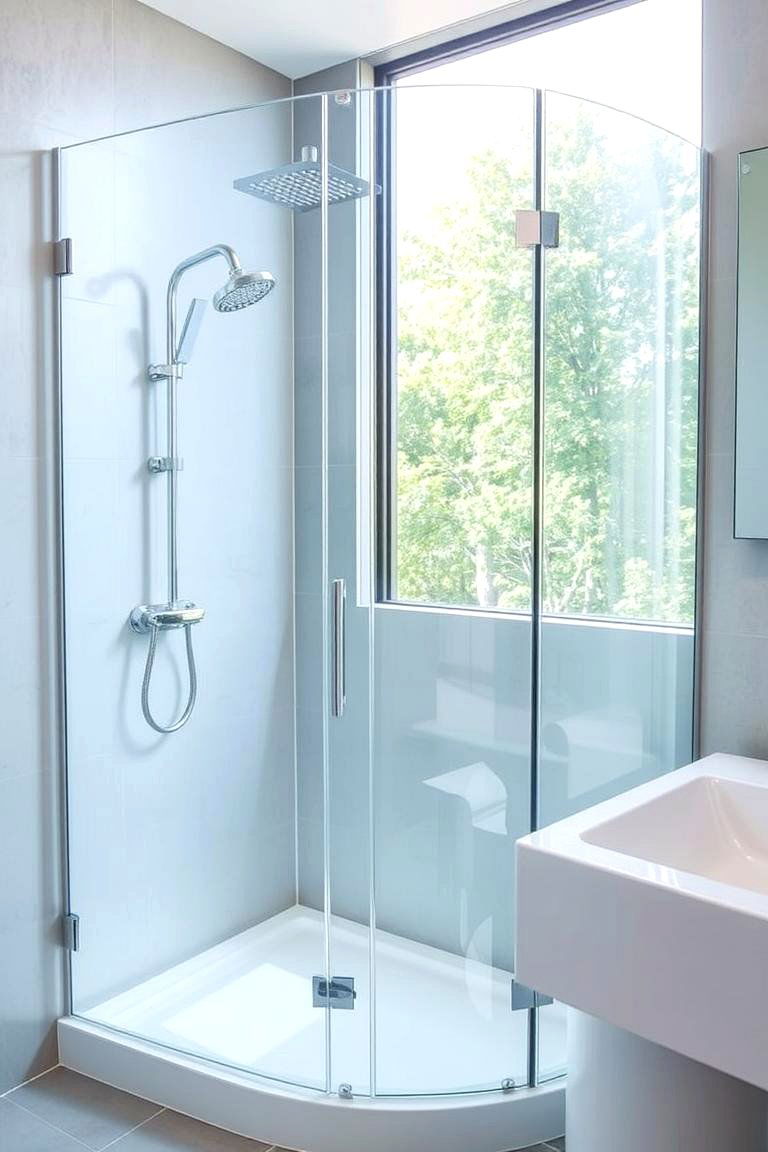 Sleek Glass Panel Half Wall - 24 Half-wall Shower Ideas