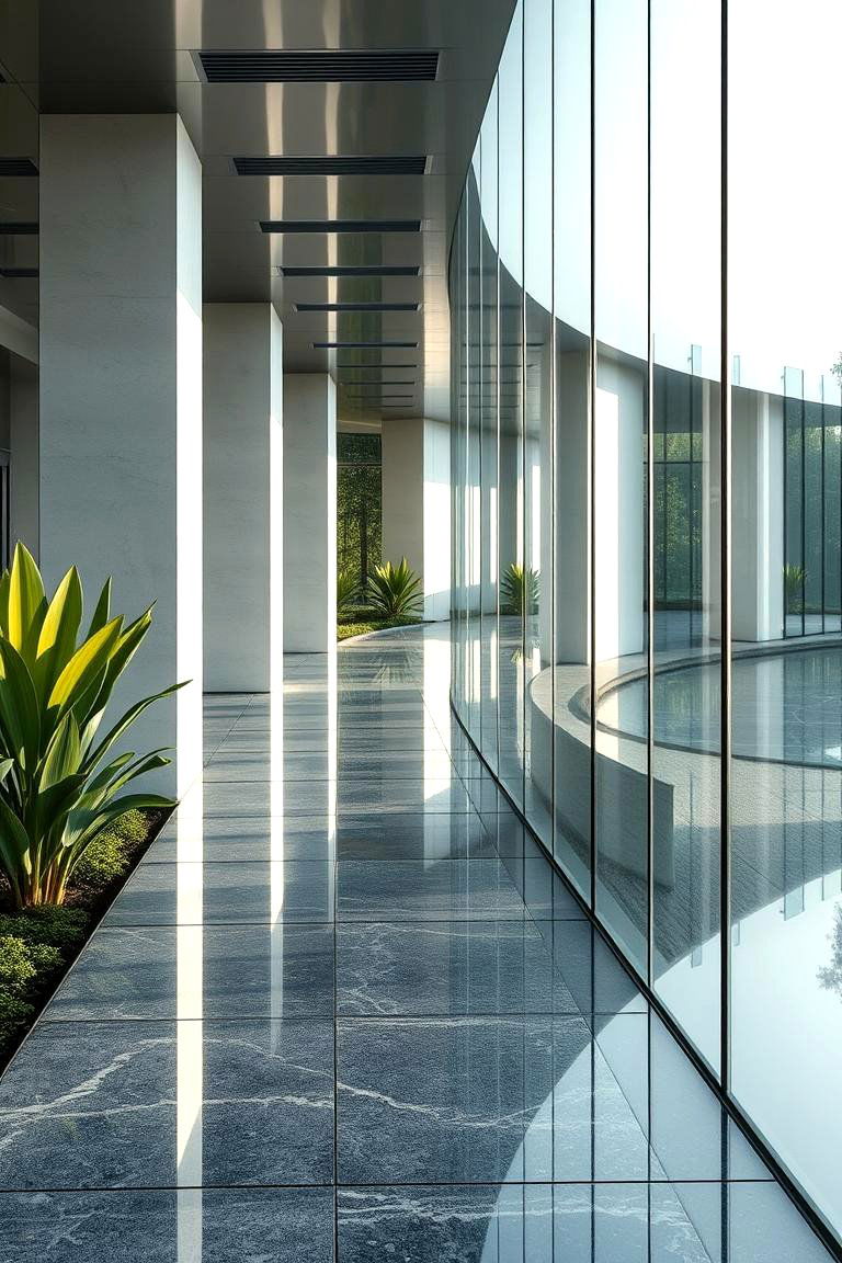 Sleek Glass Tile Trail - 24 Pool Walkway Ideas