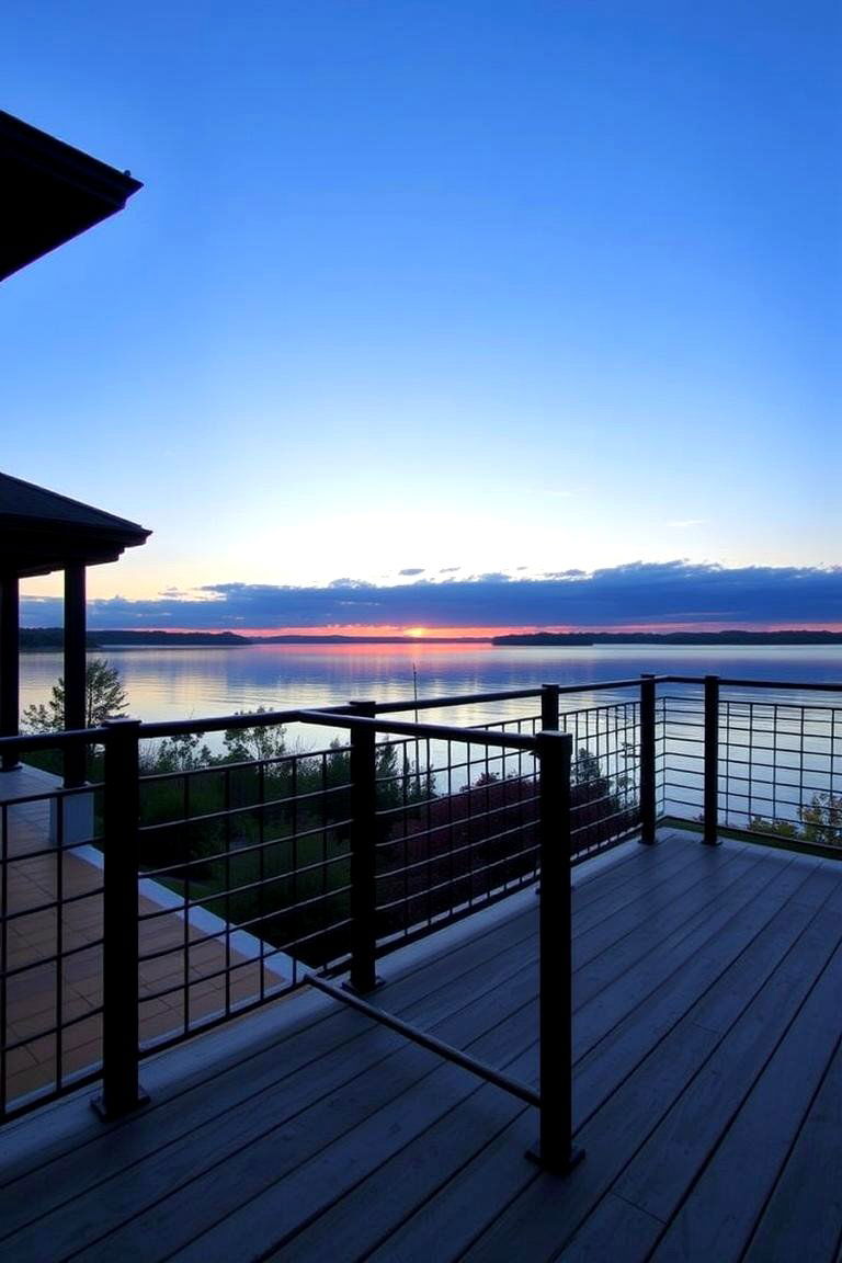 Sleek Horizontal Bar Railing - 24 Metal Deck Railing Ideas