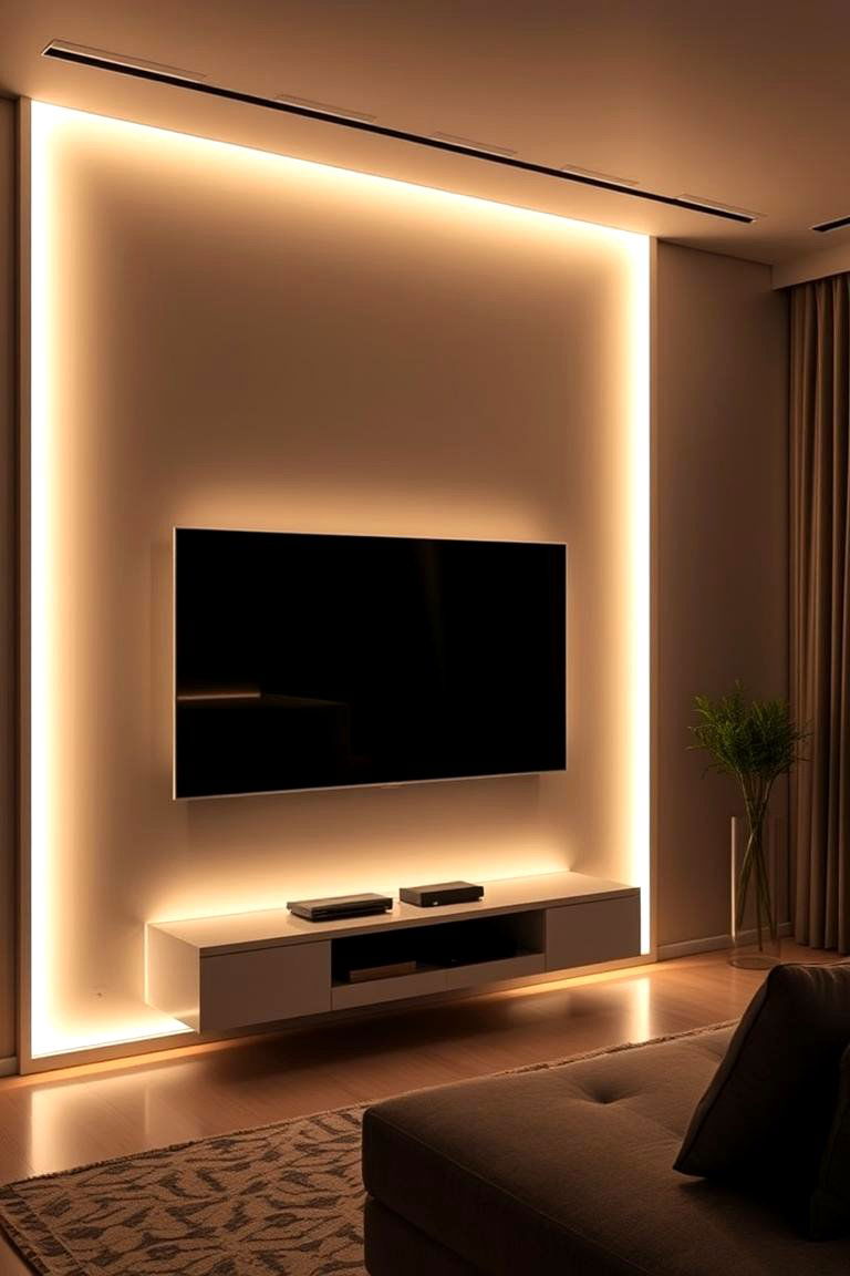 Sleek LED Backlighting - 24 Tv Accent Wall Ideas