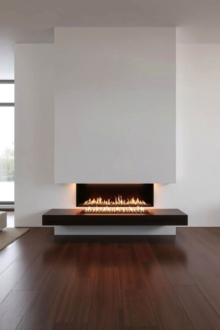 Sleek Linear Gas Fireplace - 24 Fireplace Built-in Ideas