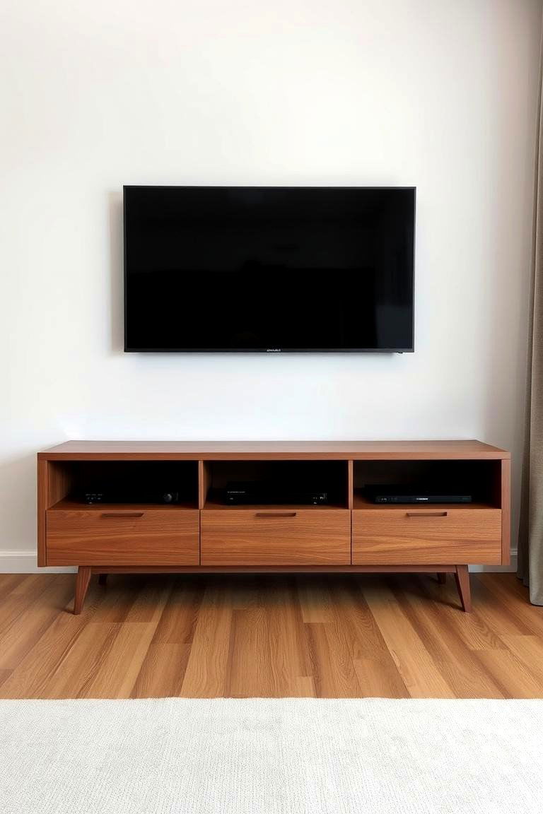 Sleek Media Console - 24 Mid-Century Modern Living Room Ideas