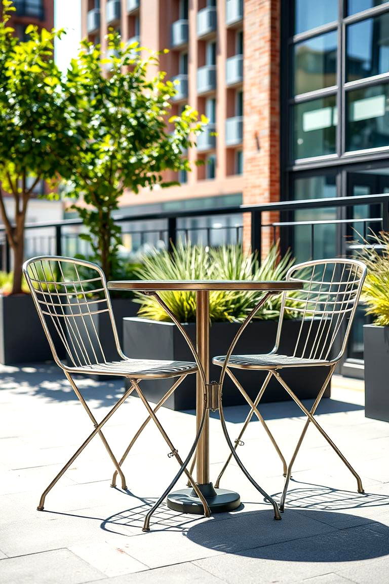 Sleek Metal Bistro Set - 24 Garden Furniture Ideas