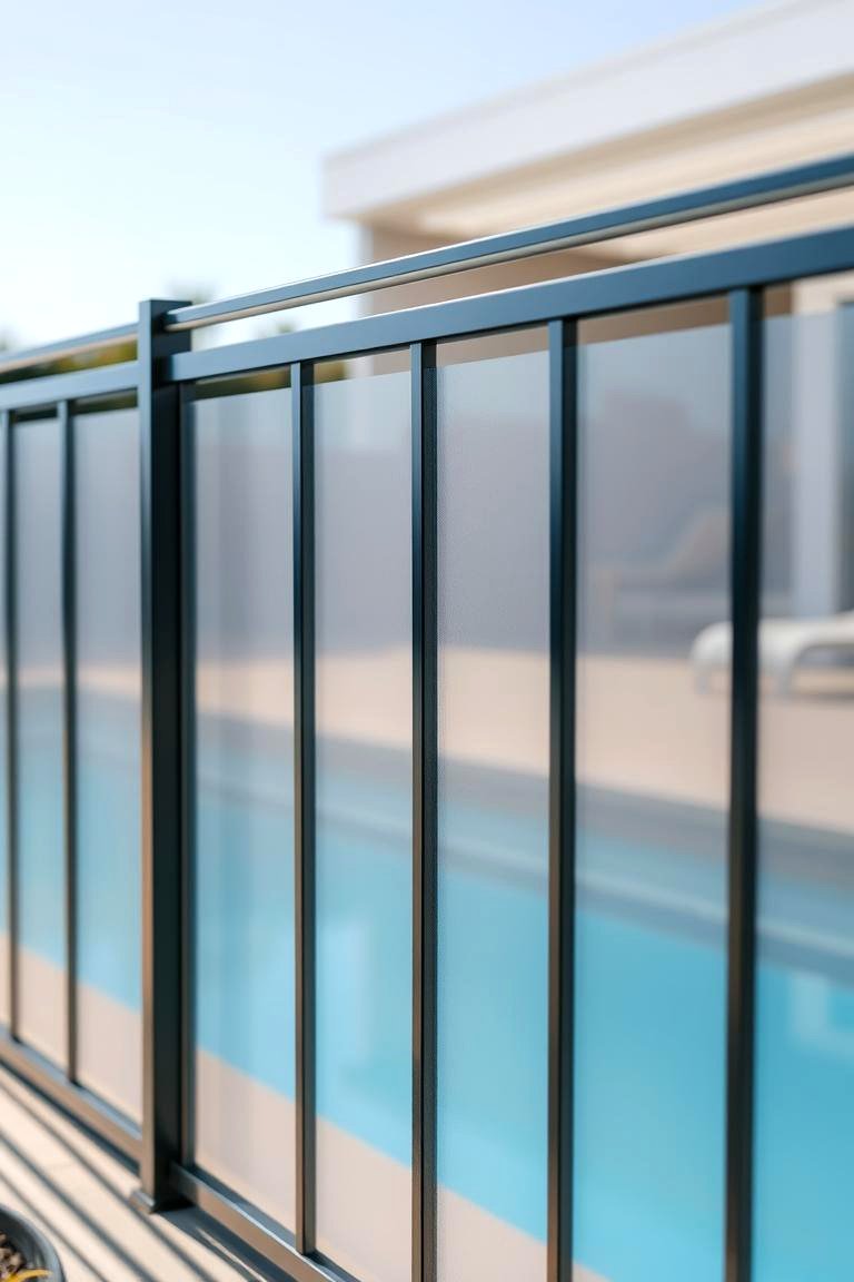 Sleek Metal Fencing - 24 Pool Fence Ideas