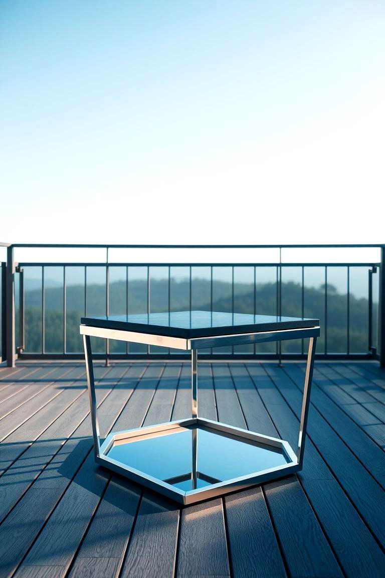 Sleek Metal and Glass Table - 24 Deck Furniture Ideas