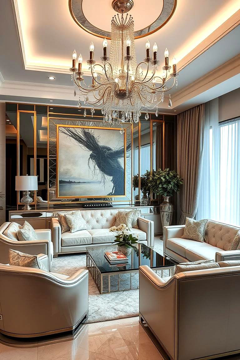 Sleek Metallic Accents - 27 1927s Living Room Design Ideas
