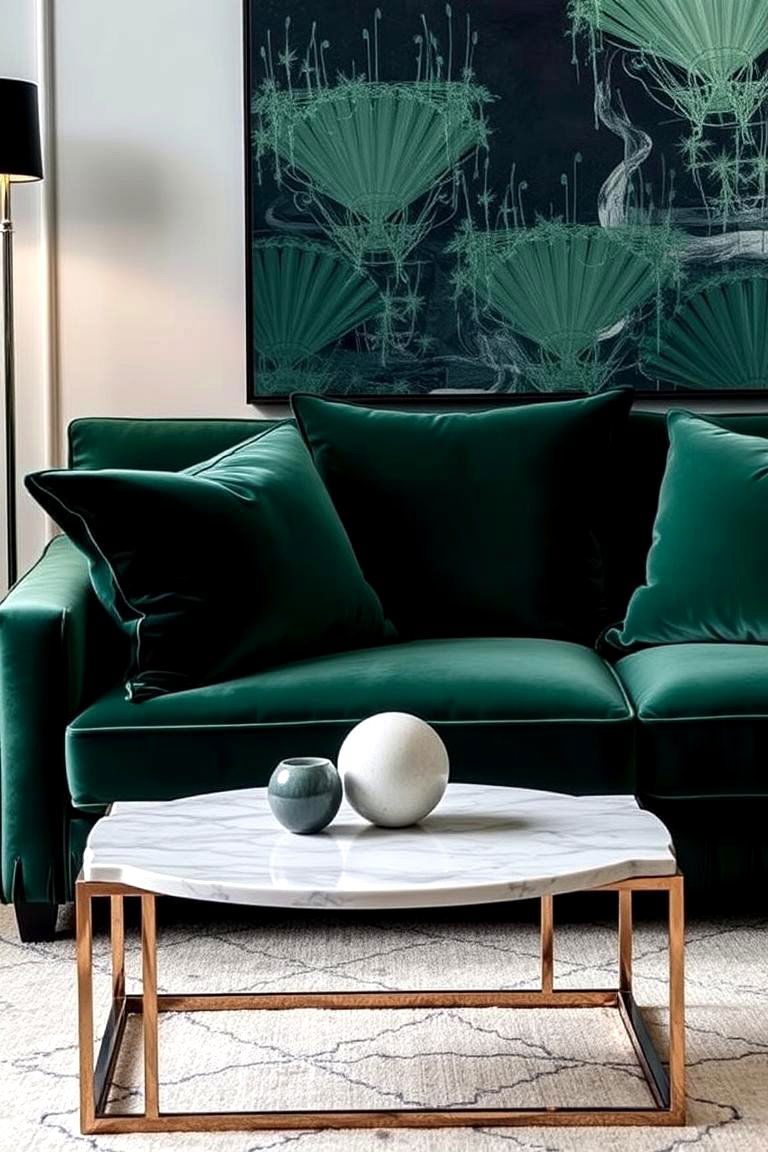 Sleek Metallic Finishes - 24 Art Deco Living Room Ideas