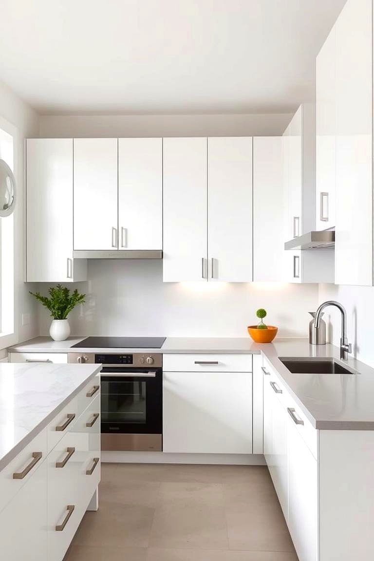 Sleek Minimalism with Handleless Cabinets - 24 l shaped kitchen ideas