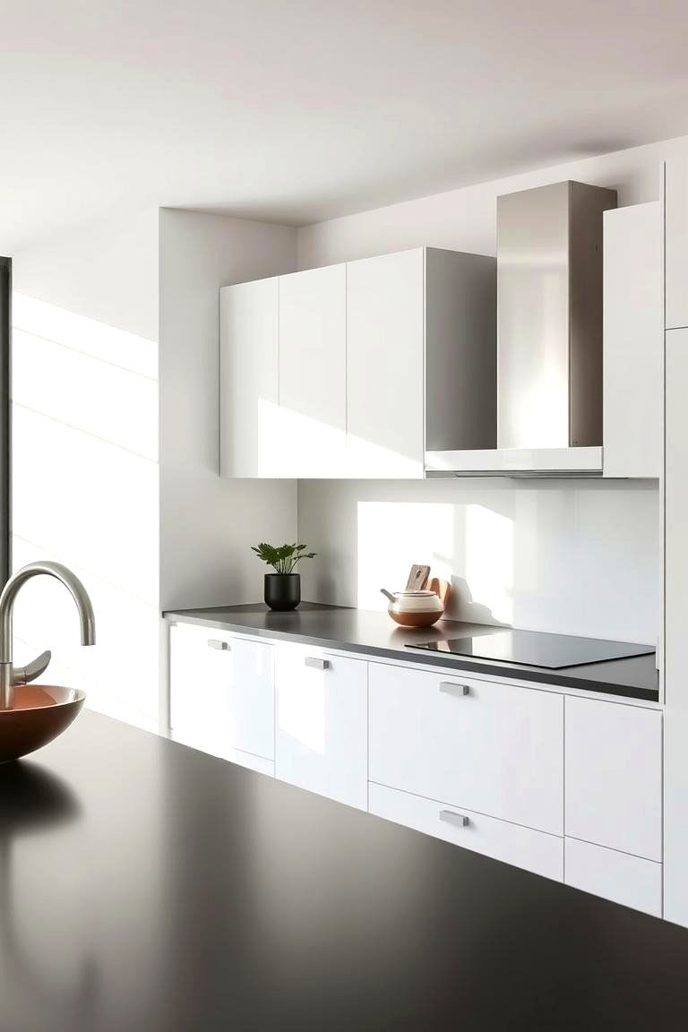 Sleek Minimalist Design - 24 Black Kitchen Countertops