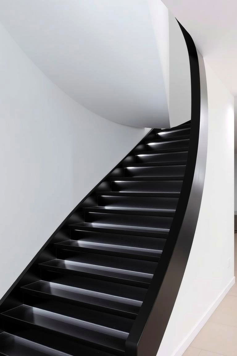 Sleek Minimalist Design - 24 black staircase ideas