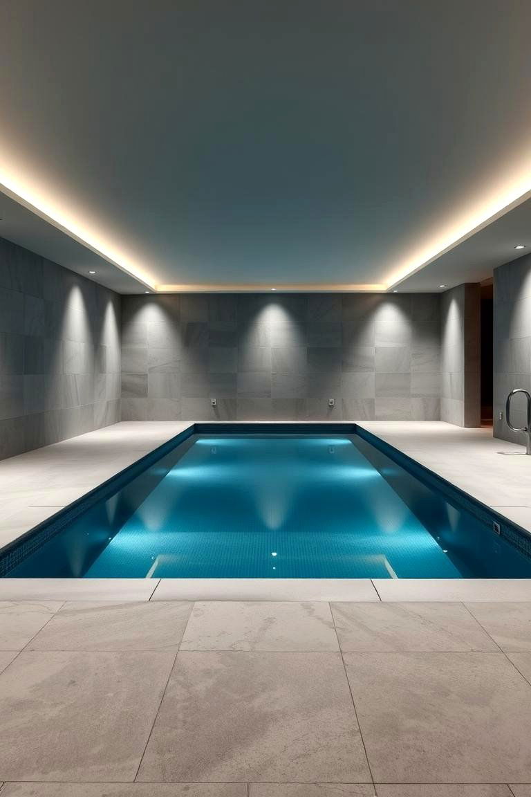 Sleek Minimalist Pool Retreat - 24 Indoor Pool Ideas