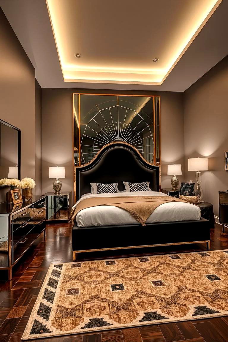 Sleek Mirrored Furniture - 24 Art Deco Bedroom Ideas