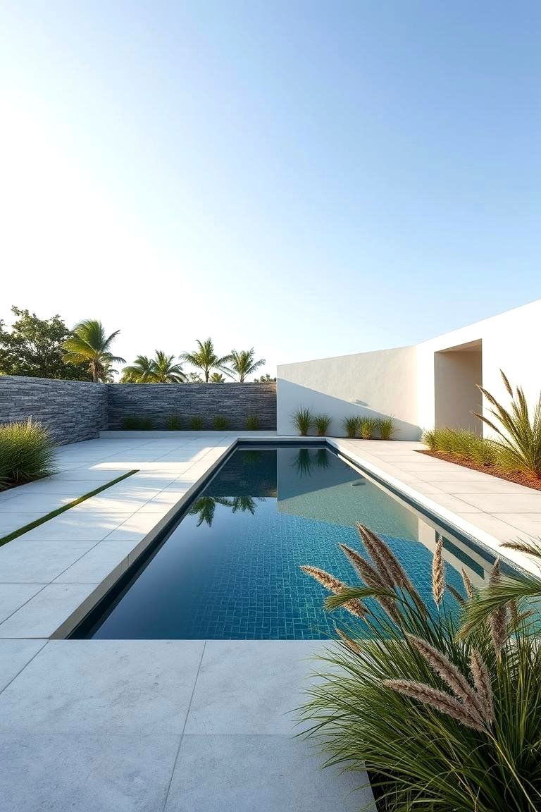 Sleek Modern Minimalism - 24 Pool Landscaping Ideas
