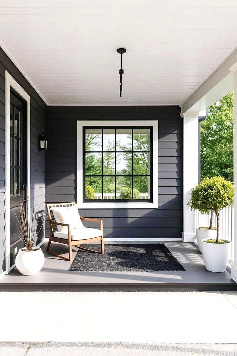 Sleek Modern Minimalist Porch - 24 Three Season Porch Ideas