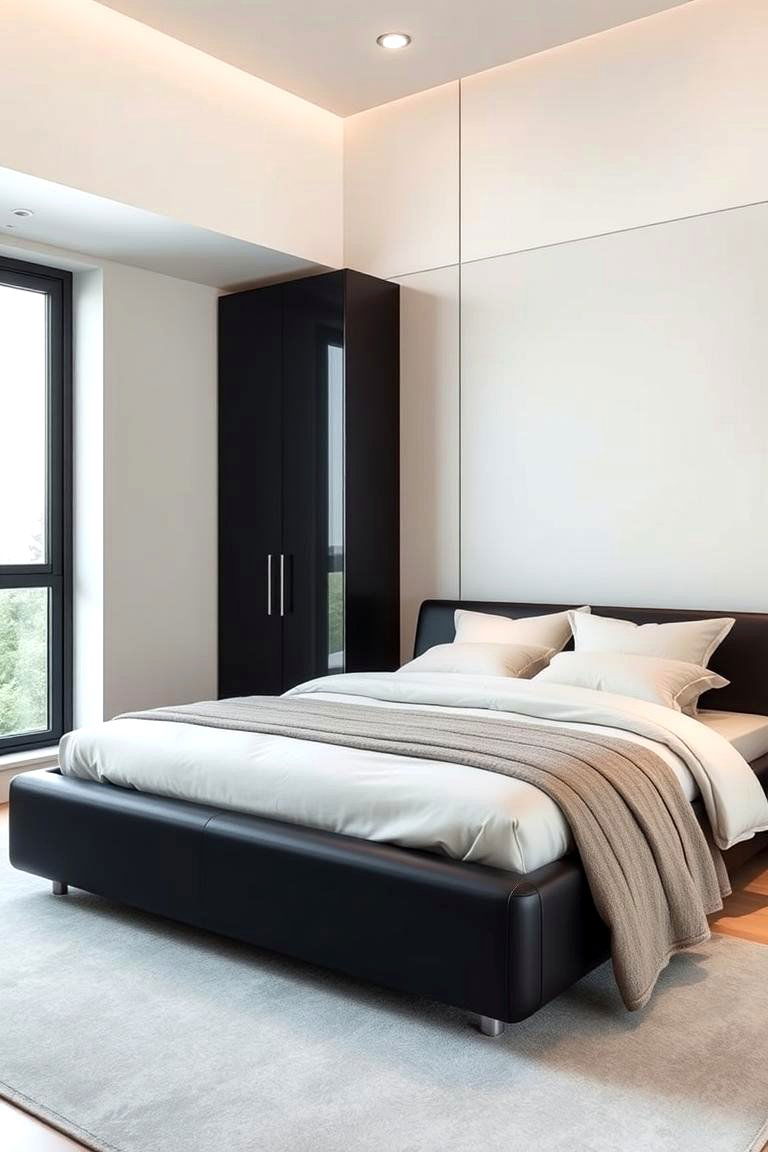 Sleek Modern Monochrome - 24 Cream and Black Bedroom Ideas