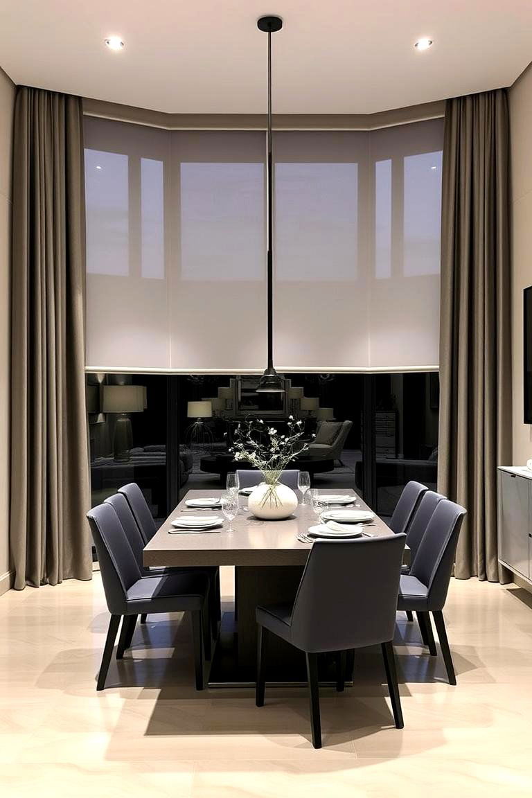 Sleek Motorized Curtains - 24 Dining Room Window Treatments