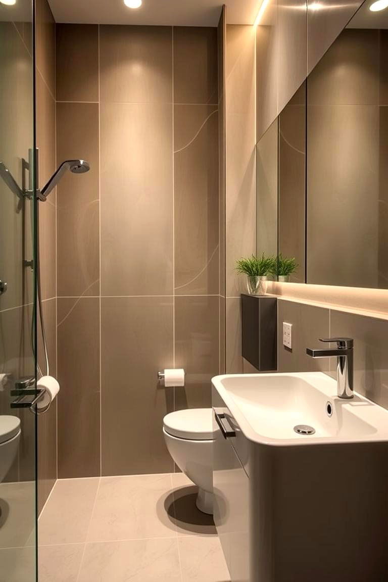 Sleek Olive Modernity - 24 Olive Green Bathroom Ideas