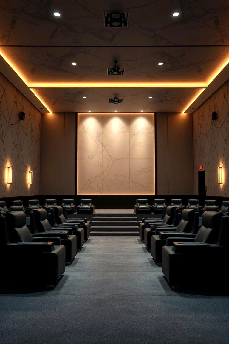 Sleek Onyx Elegance - 24 Home Theater Paint Colors