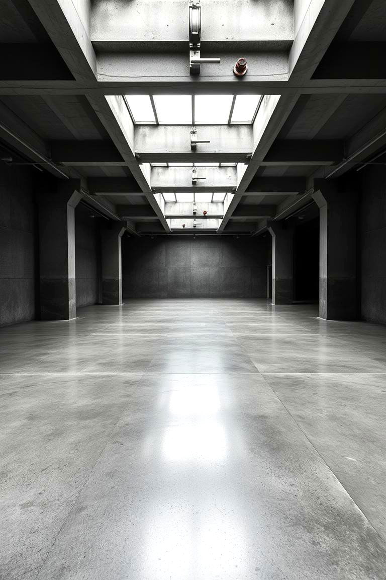 Sleek Polished Concrete - 24 Man Cave Flooring Ideas