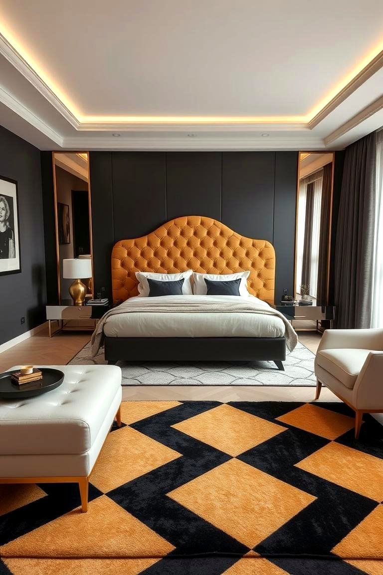 Sleek Polished Furniture Pieces - 24 Art Deco Bedroom Ideas