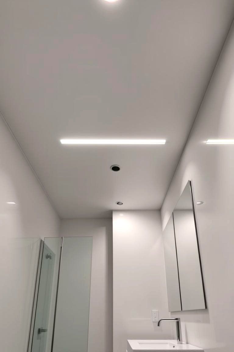 Sleek Recessed Lighting for a Minimalist Look - 24 Bathroom Ceiling Lighting Ideas