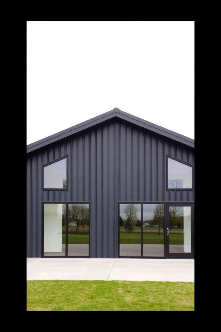 Sleek Shed Roof for Contemporary Appeal - 24 Pole Barn and Barndominium House Exteriors