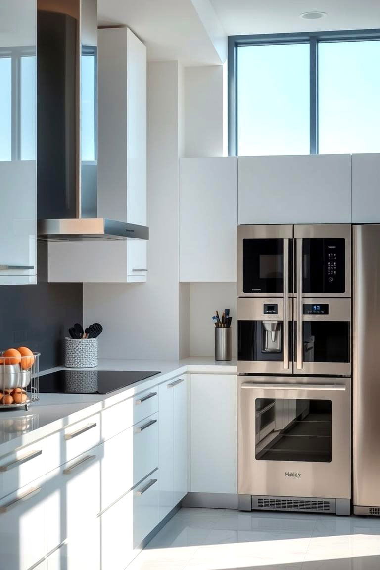 Sleek Silver Touches for a Modern Twist - 24 Kitchen With Colored Appliances Ideas