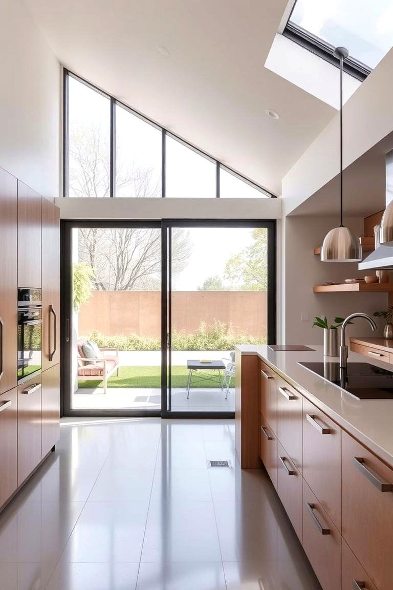 Sleek Sliding Glass Door - 24 Kitchen Door Design Ideas