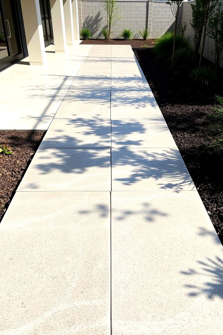Sleek Stamped Concrete - 24 Front Walkway Ideas
