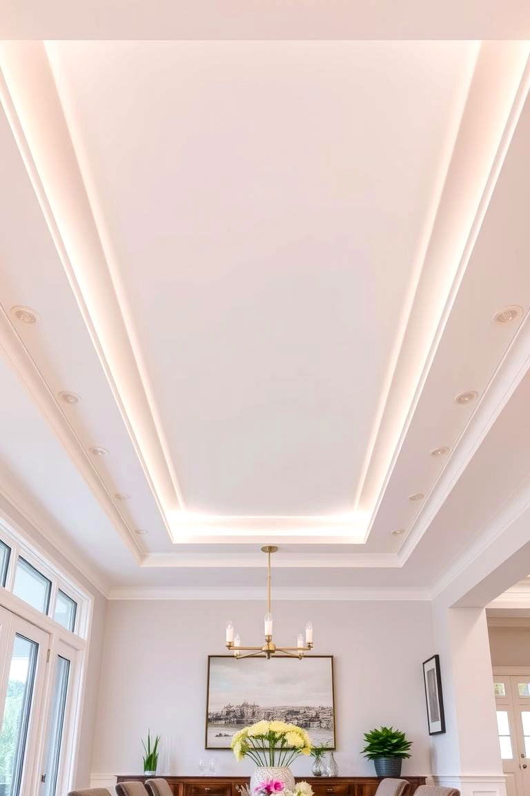 Sleek Tray Ceiling Design - 24 Dining Room Ceiling Ideas