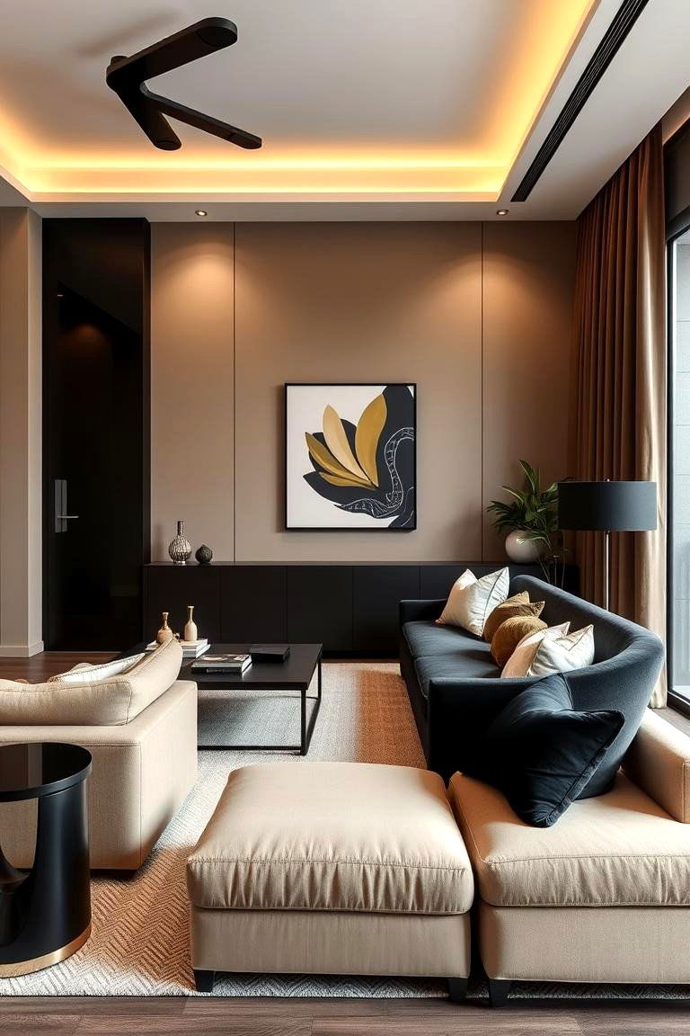 Sleek Urban Retreat - 24 Black and Beige Bedroom Design Ideas