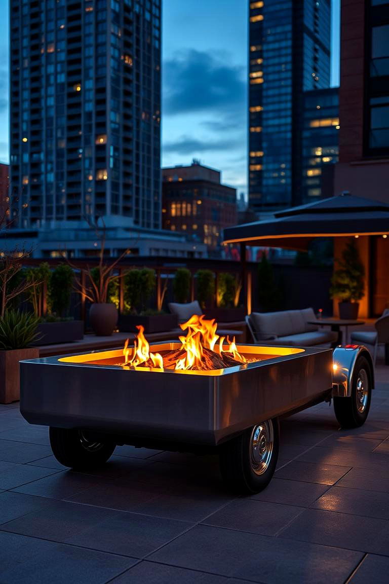 Sleek Urban Truck Rim Fire Pit - 24 Truck Rim Fire Pit Ideas