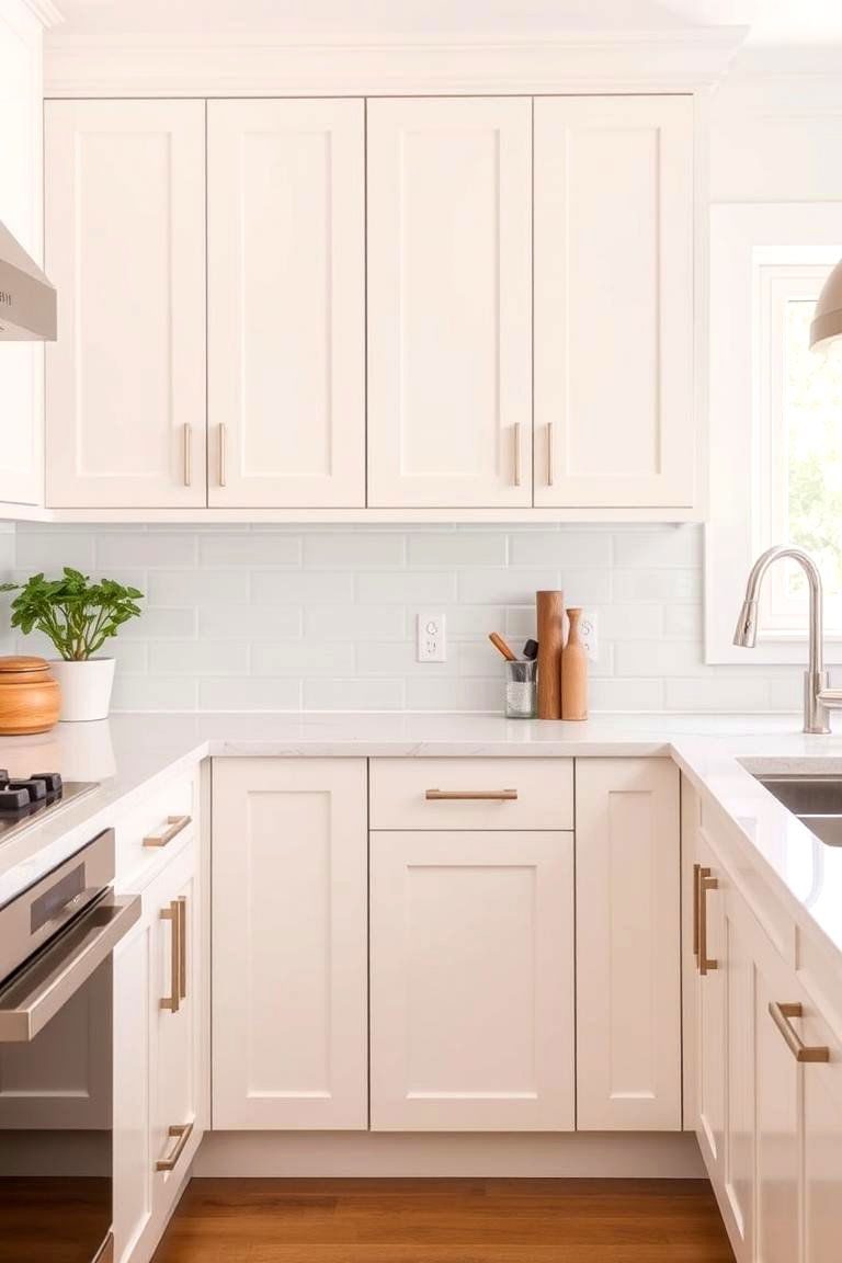 Sleek and Contemporary Off white Kitchen Cabinets - 24 Off-white Kitchen Cabinets