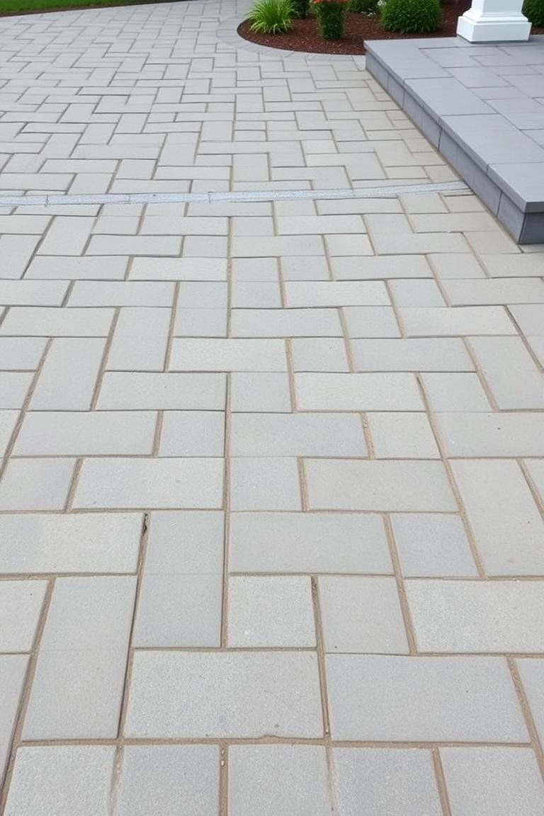 Sleek and Durable Grey Paver Installation - 24 Grey Paver Walkway Ideas