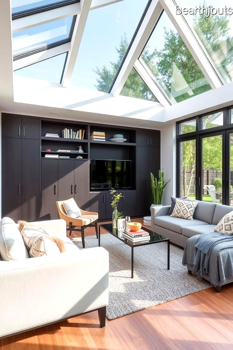 Sleek and Functional Layout - 24 Mid-century Modern Sunroom Ideas