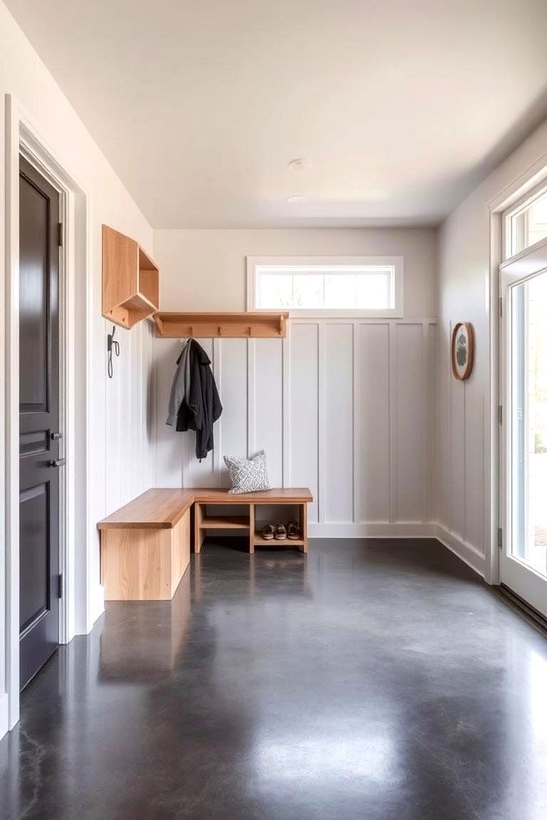 Sleek and Modern Polished Concrete - 24 Mudroom Floor Ideas
