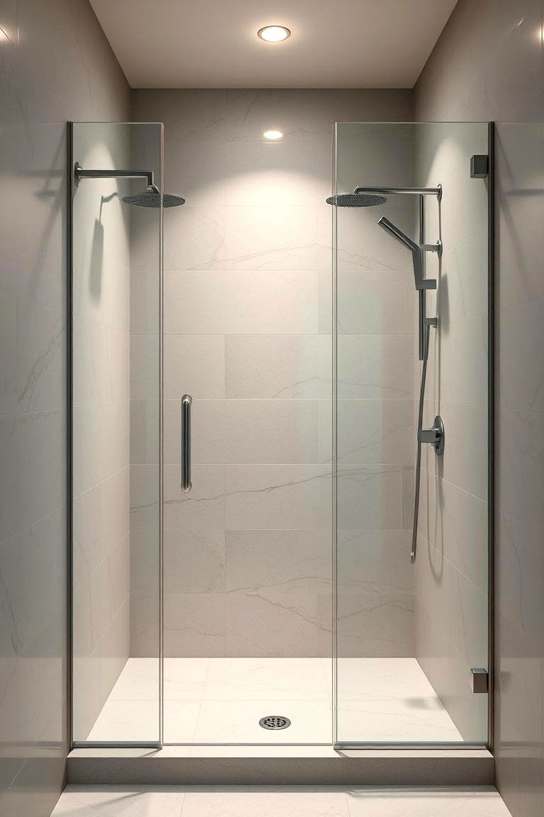 Sleek and Seamless Corner - 24 Corner Shower Ideas