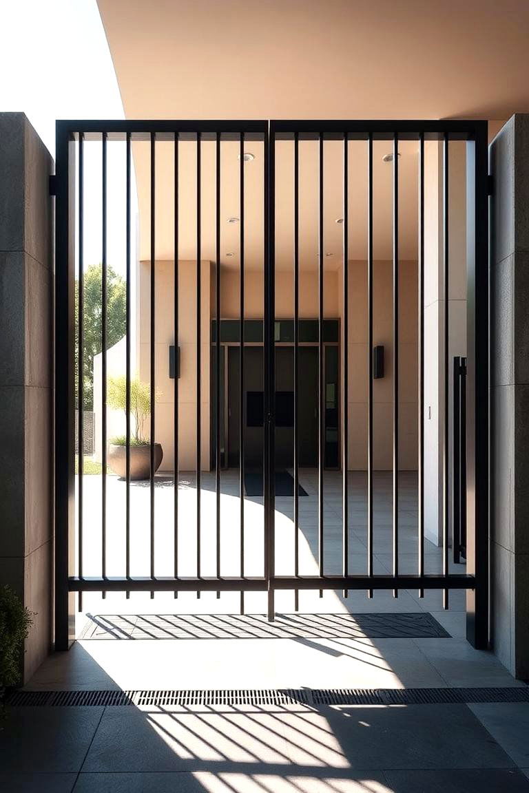 Sleek and Secure Modern Gate - 24 Deck Gate Ideas