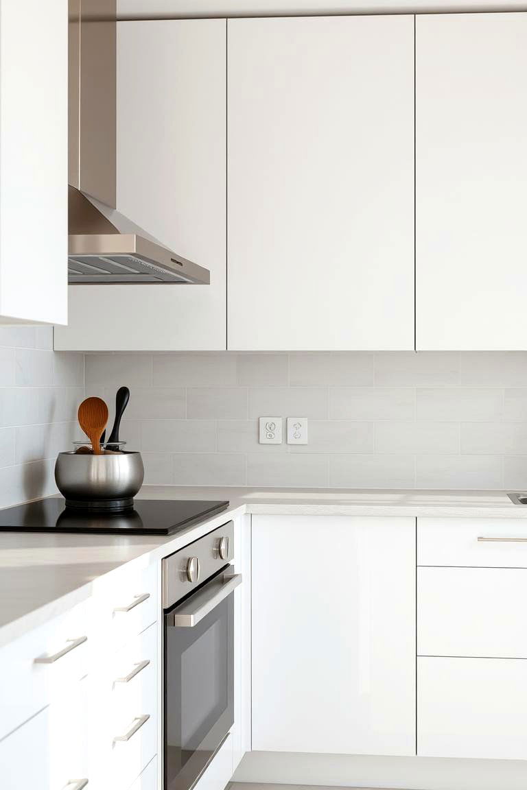 Sleek and Simple - 24 White Cabinet Kitchen Backsplash Ideas