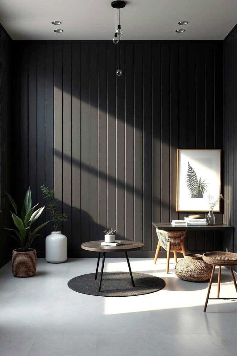 Sleek and Simple Shiplap Design - 24 Black Shiplap Wall Ideas