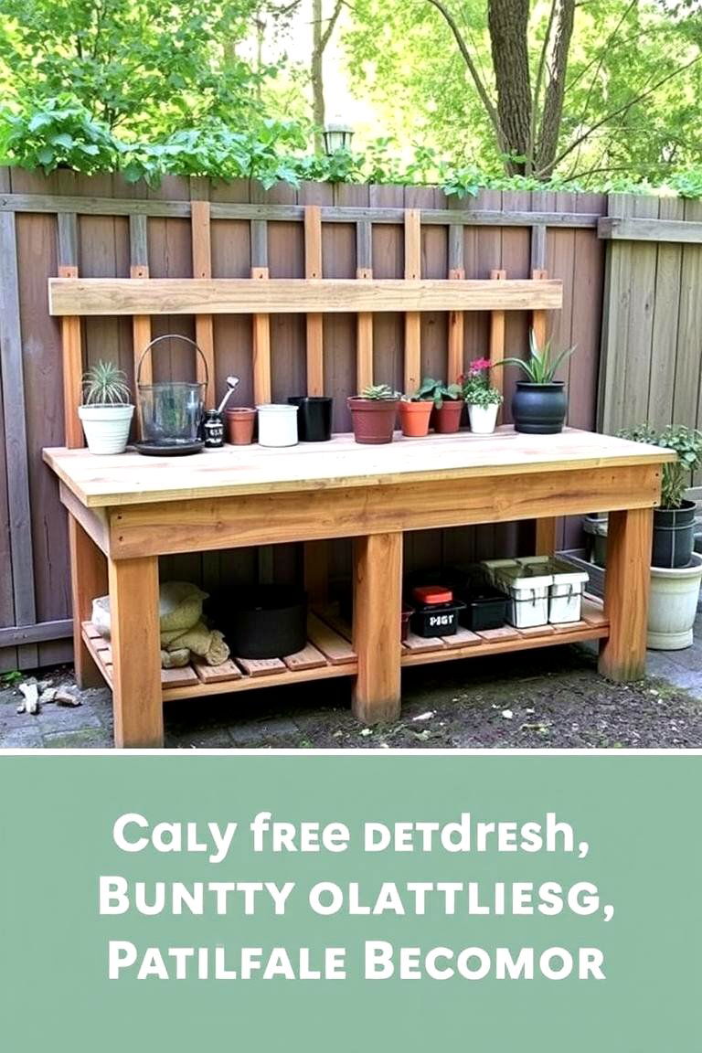 Sleeper Outdoor Potting Bench - 24 Garden Sleeper Ideas