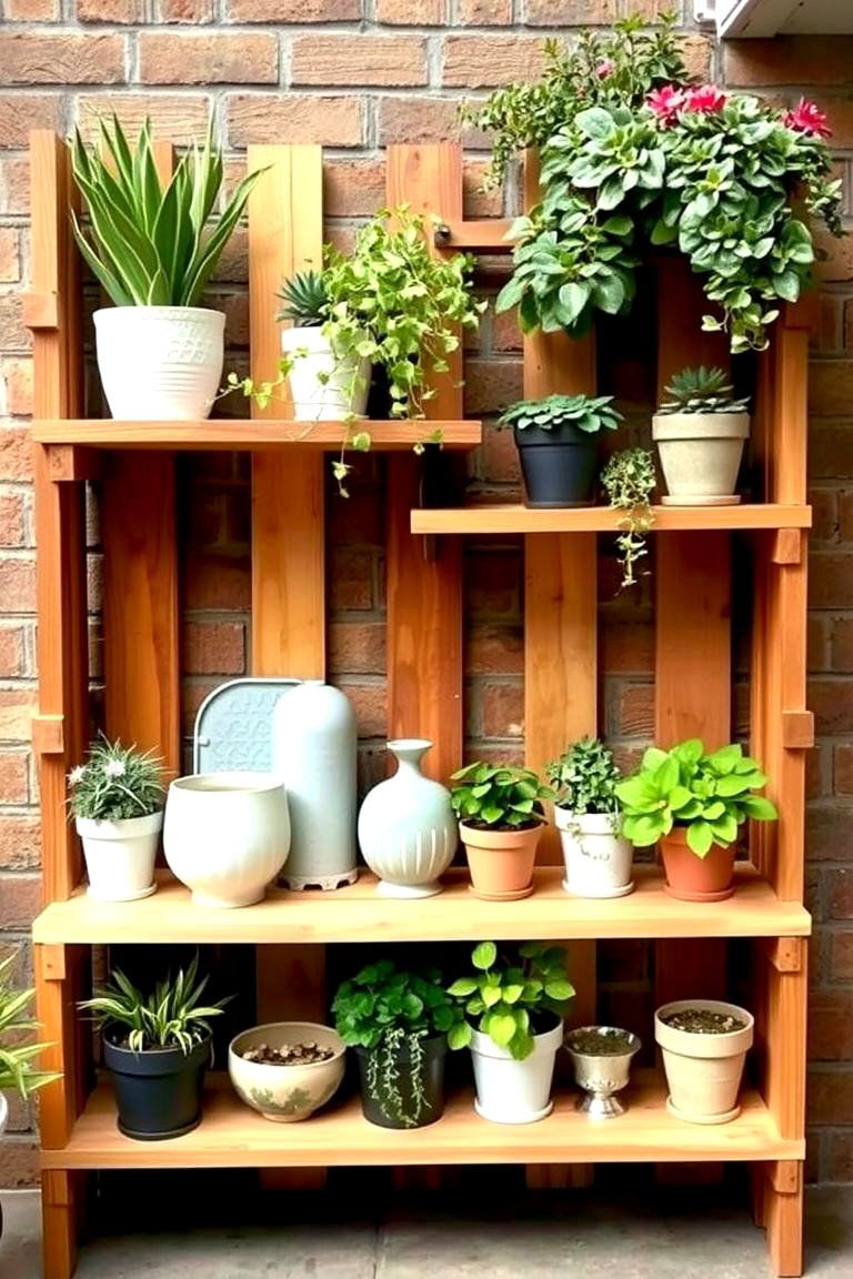 Sleepers as a Decorative Outdoor Shelving Unit - 24 Garden Sleeper Ideas