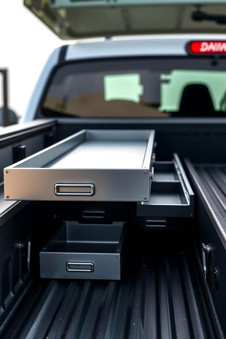 Slide Out Storage Trays - 24 Truck Bed Storage Ideas