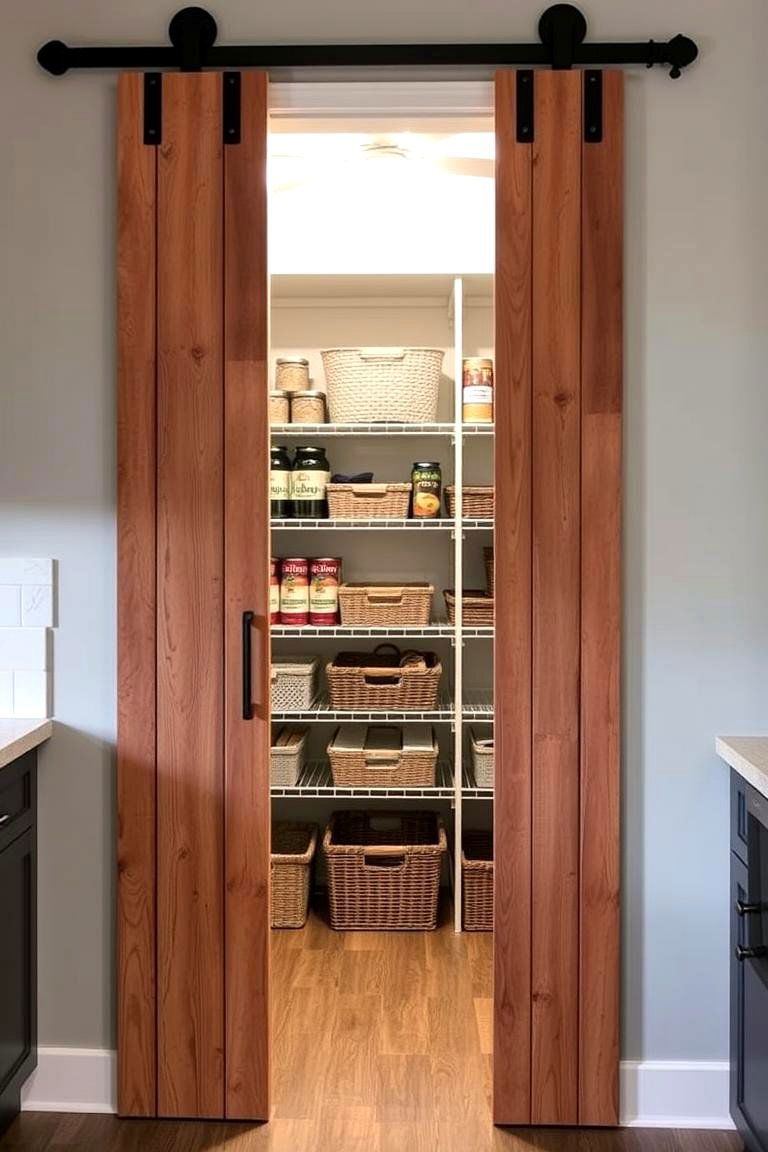 Sliding Barn Door Pantry - 24 Corner Pantry Ideas