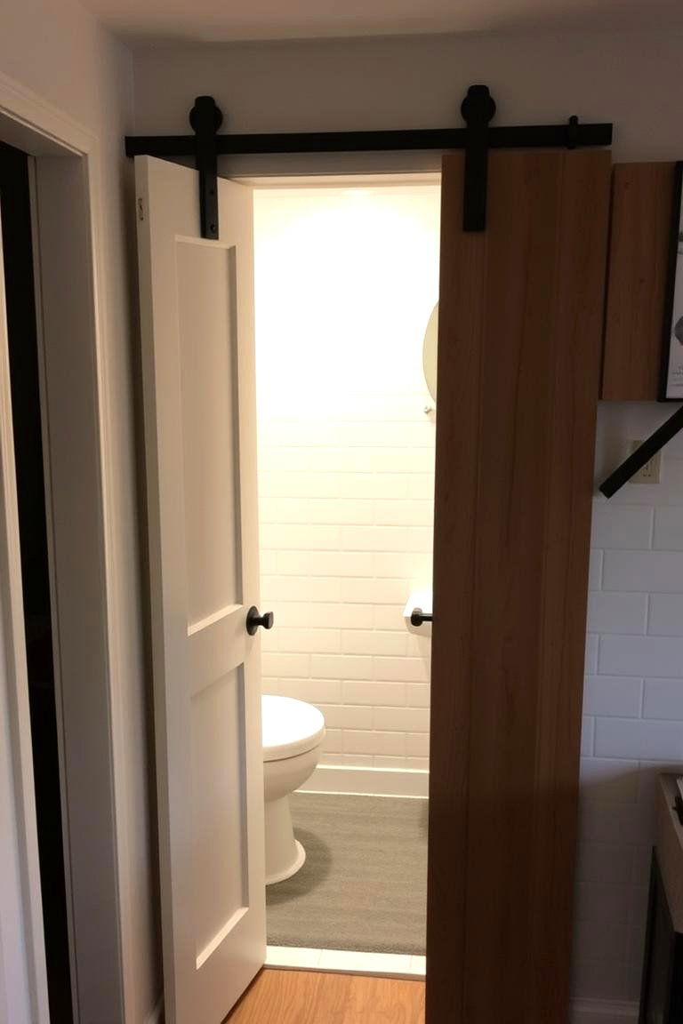 Sliding Barn Door for Space Saving Solution - 24 Bathroom Barn Door Ideas
